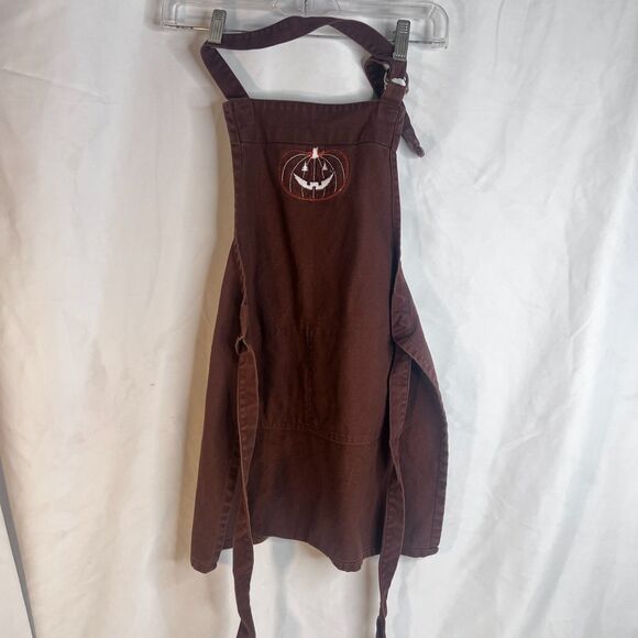 Halloween Apron Youth Child Williams Sonoma Cotton Brown Sturdy Pumpkin Cute - Picture 2 of 11